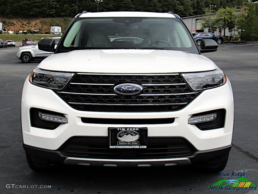 2020 Explorer XLT 4WD - Star White Metallic Tri-Coat / Sandstone photo #8