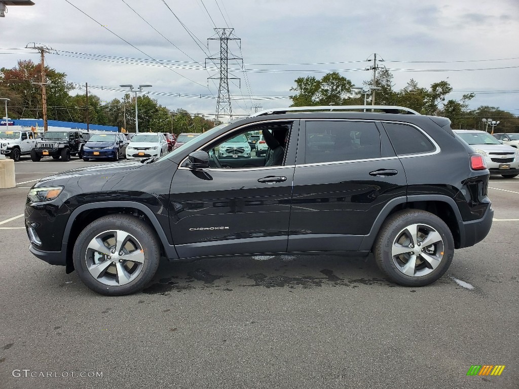 Diamond Black Crystal Pearl 2021 Jeep Cherokee Limited 4x4 Exterior Photo #139701354