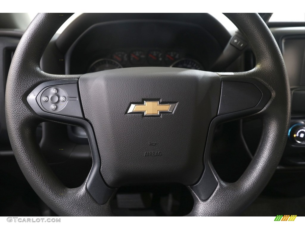 2018 Chevrolet Silverado 1500 WT Double Cab 4x4 Dark Ash/Jet Black Steering Wheel Photo #139701527