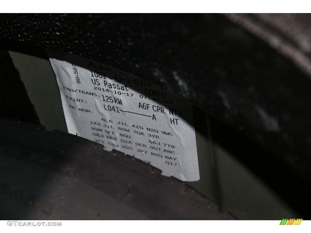 2015 Volkswagen Passat SE Sedan Color Code Photos
