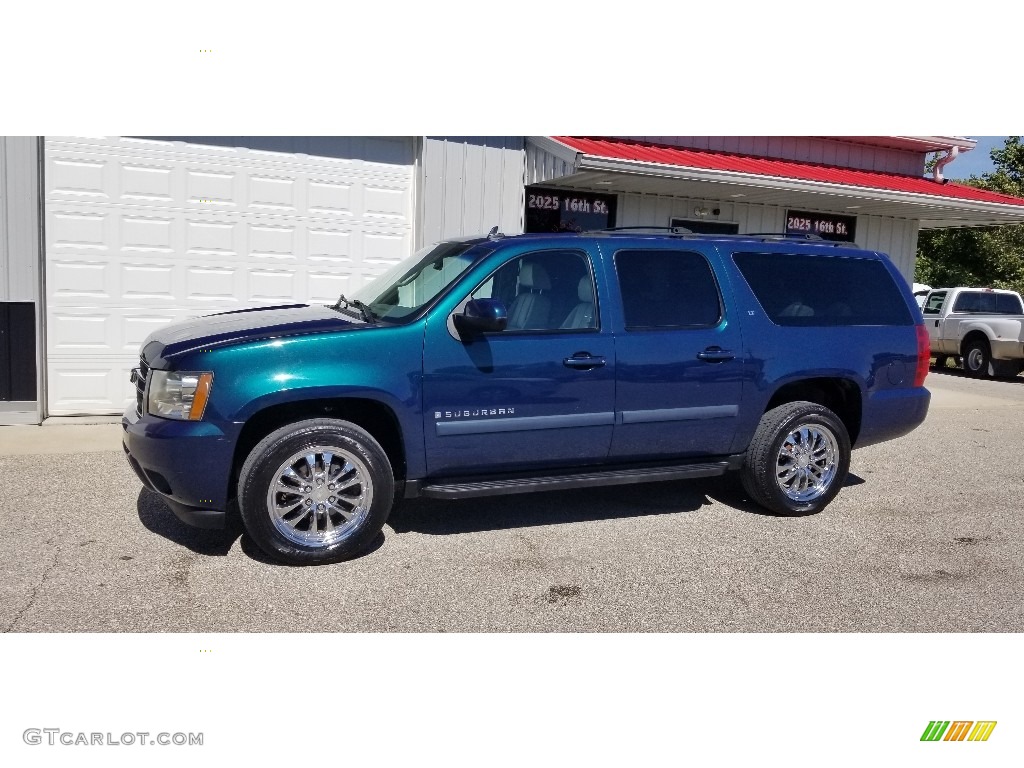 2007 Suburban 1500 LT 4x4 - Bermuda Blue Metallic / Light Titanium/Dark Titanium photo #1