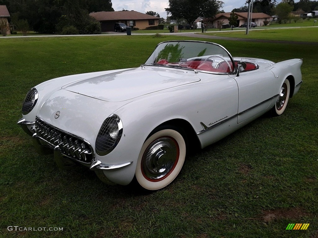 Polo White 1954 Chevrolet Corvette Standard Corvette Model Exterior Photo #139711930