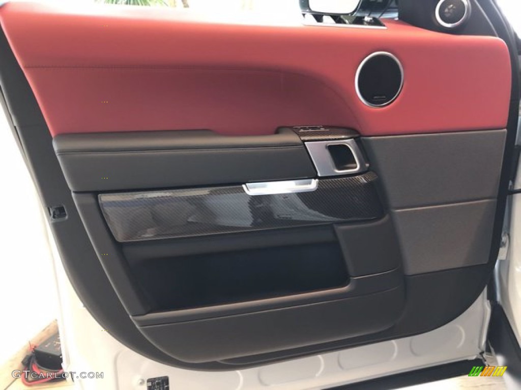 2020 Land Rover Range Rover Sport SVR Ebony/Pimento Door Panel Photo #139716238