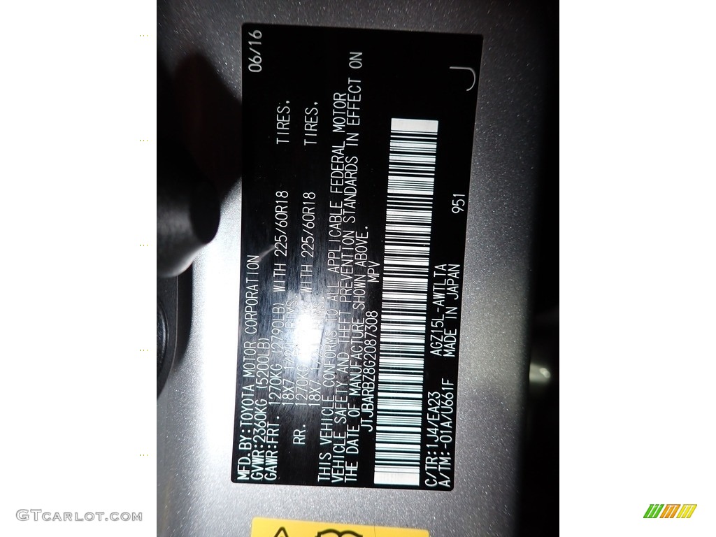2016 NX Color Code 1J4 for Silver Lining Metallic Photo #139716430