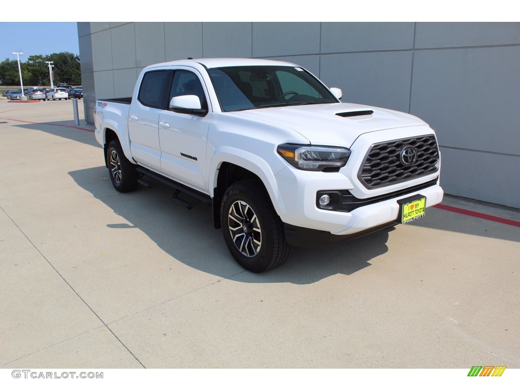 Super White 2021 Toyota Tacoma TRD Sport Double Cab 4x4 Exterior Photo #139720655