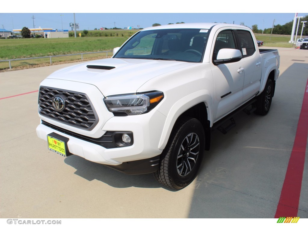 2021 Tacoma TRD Sport Double Cab 4x4 - Super White / TRD Cement/Black photo #4