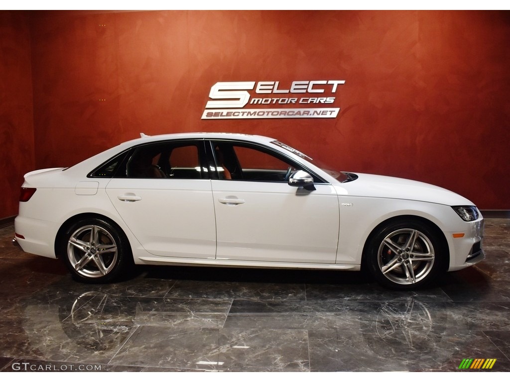 2018 S4 Premium Plus quattro Sedan - Glacier White Metallic / Magma Red photo #5