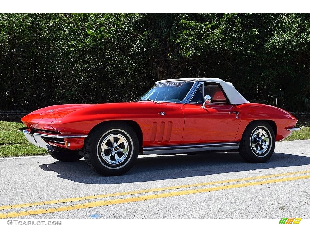 1965 Corvette Sting Ray Convertible - Rally Red / White photo #7