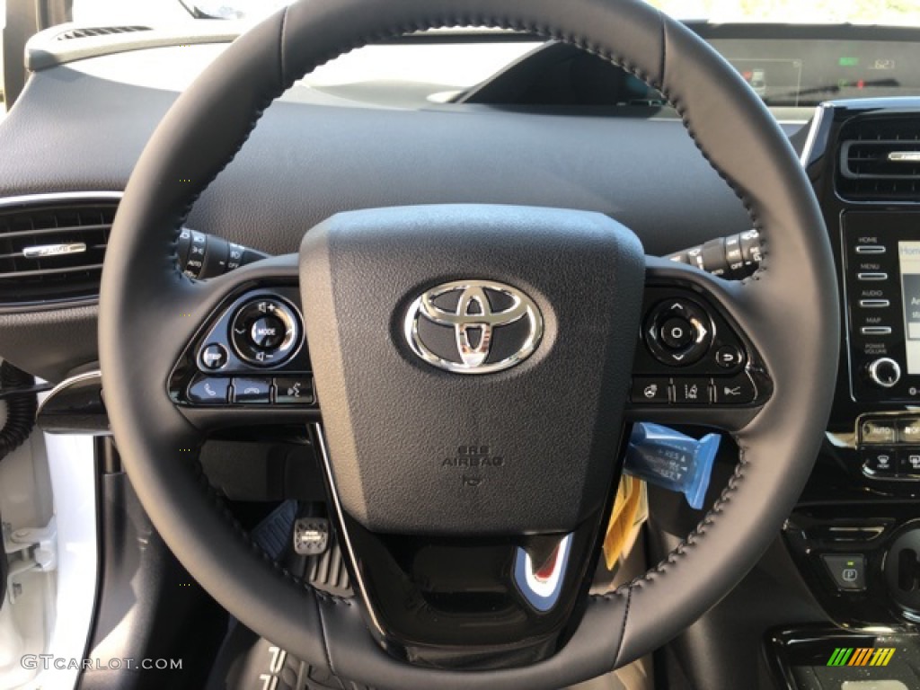 2021 Toyota Prius XLE AWD-e Black Steering Wheel Photo #139720821