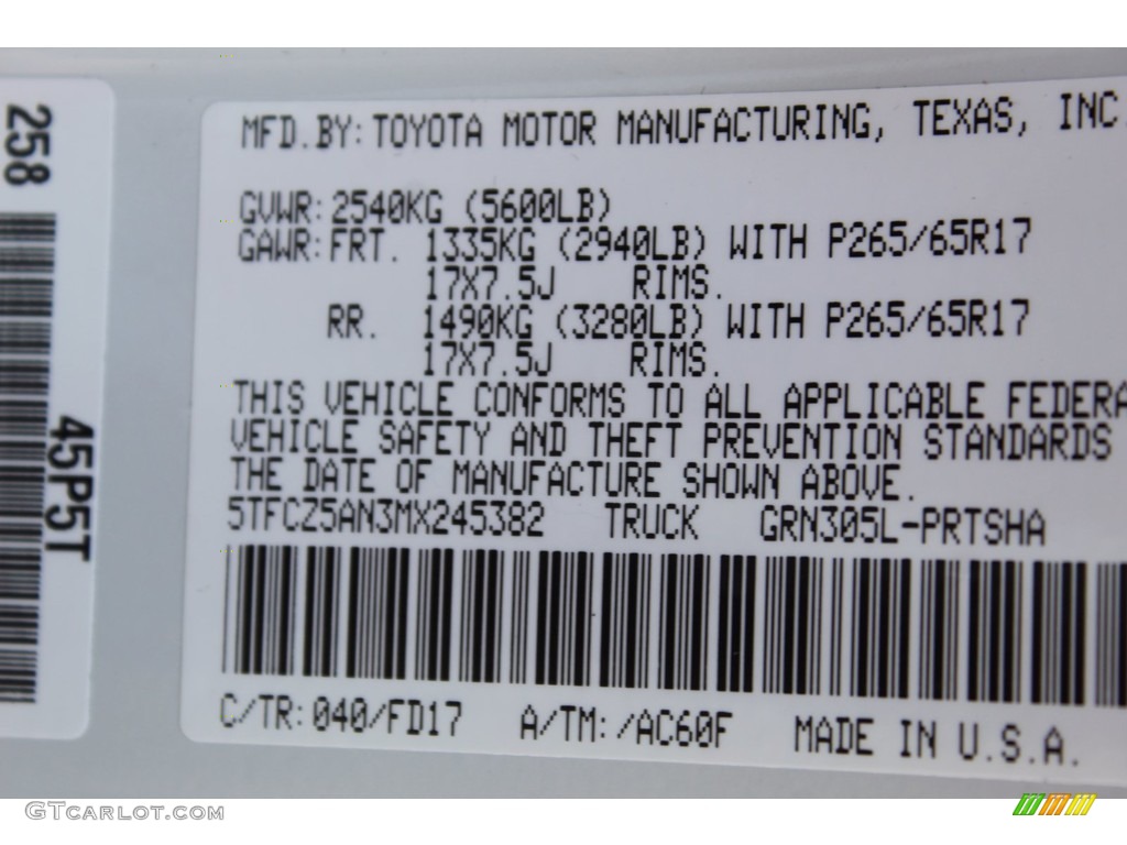 2021 Toyota Tacoma TRD Sport Double Cab 4x4 Parts Photos