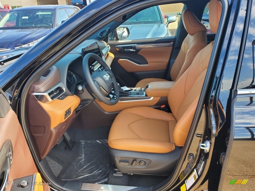 Glazed Caramel Interior 2021 Toyota Highlander Hybrid Platinum AWD Photo #139722811