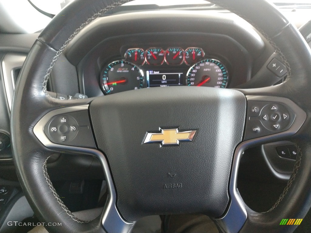 2018 Chevrolet Silverado 1500 LT Crew Cab 4x4 Jet Black Steering Wheel Photo #139723488