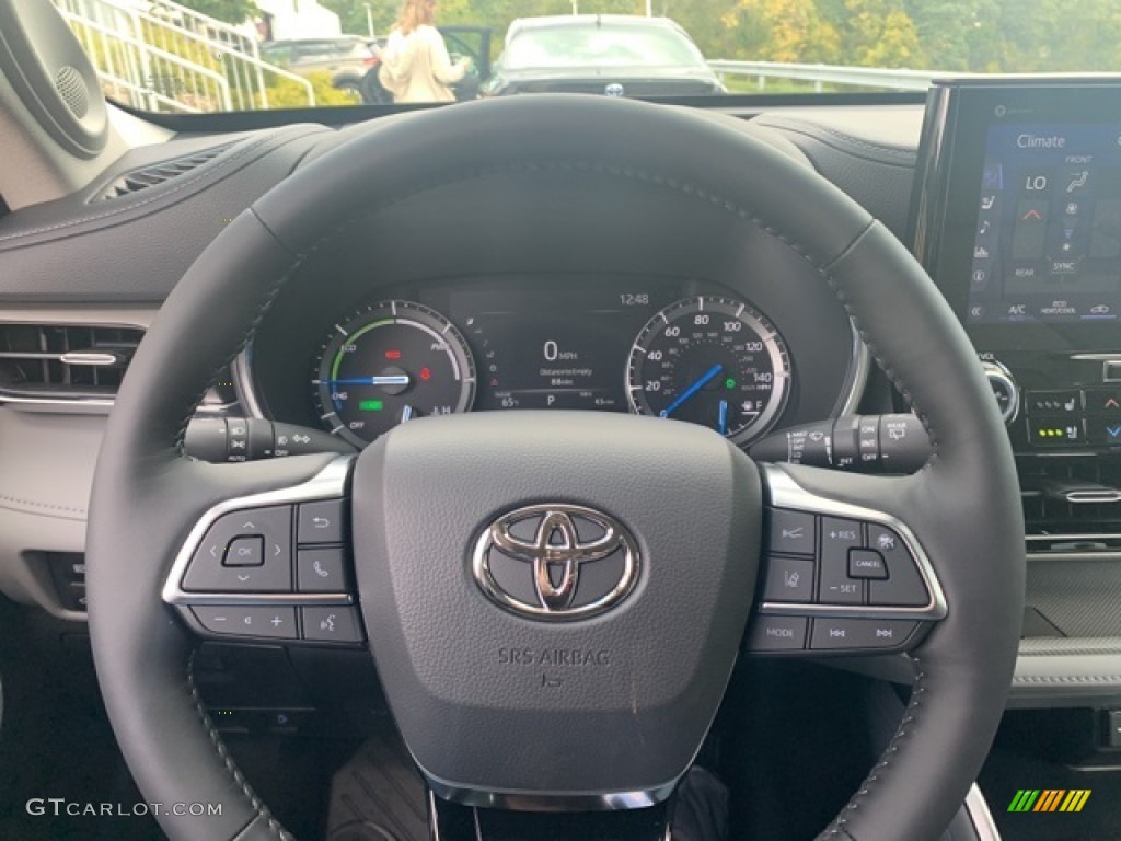 2021 Toyota Highlander Hybrid Limited AWD Graphite Steering Wheel Photo #139723739