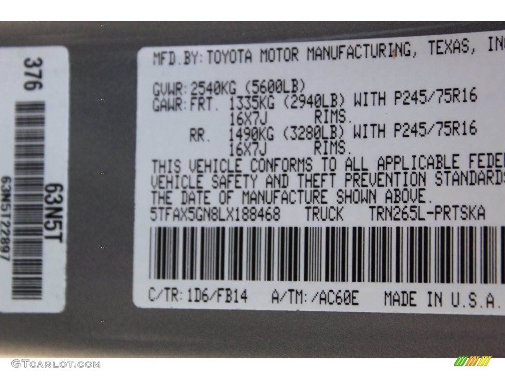 2020 Tacoma TSS Off Road Double Cab - Silver Sky Metallic / Cement photo #23