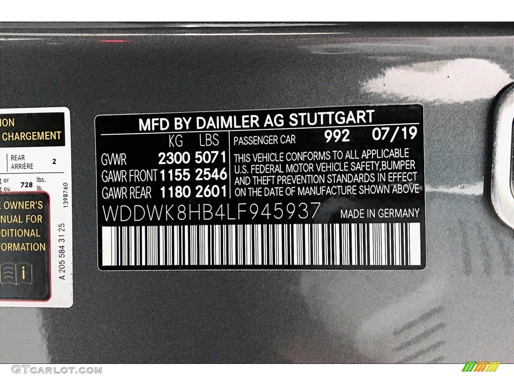 2020 C AMG 63 S Cabriolet - Selenite Grey Metallic / Black photo #24