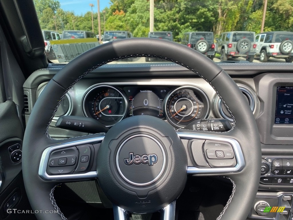 2021 Jeep Wrangler Unlimited Sahara 4x4 Black Steering Wheel Photo #139727679