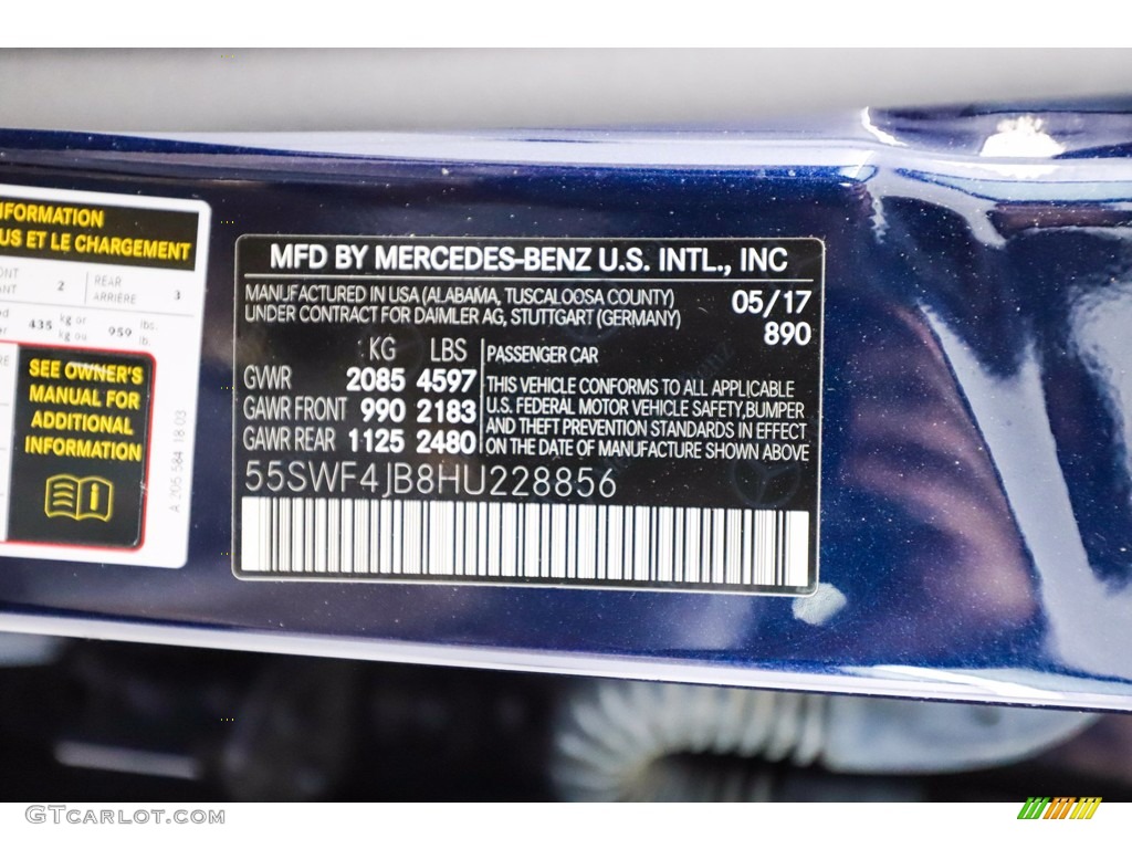 2017 C Color Code 890 for Lunar Blue Metallic Photo #139728693