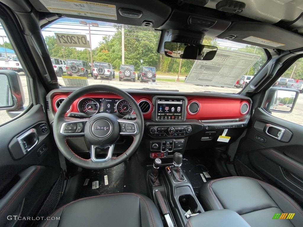 Black Interior 2021 Jeep Wrangler Unlimited Rubicon 4x4 Photo #139728771