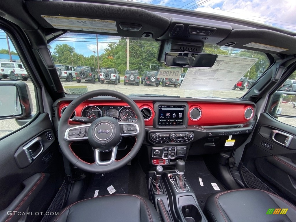 Black Interior 2021 Jeep Wrangler Unlimited Rubicon 4x4 Photo #139729620