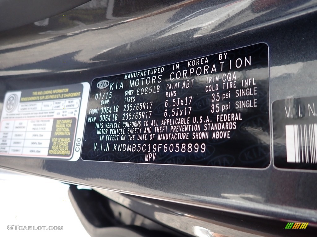 2015 Kia Sedona LX Color Code Photos