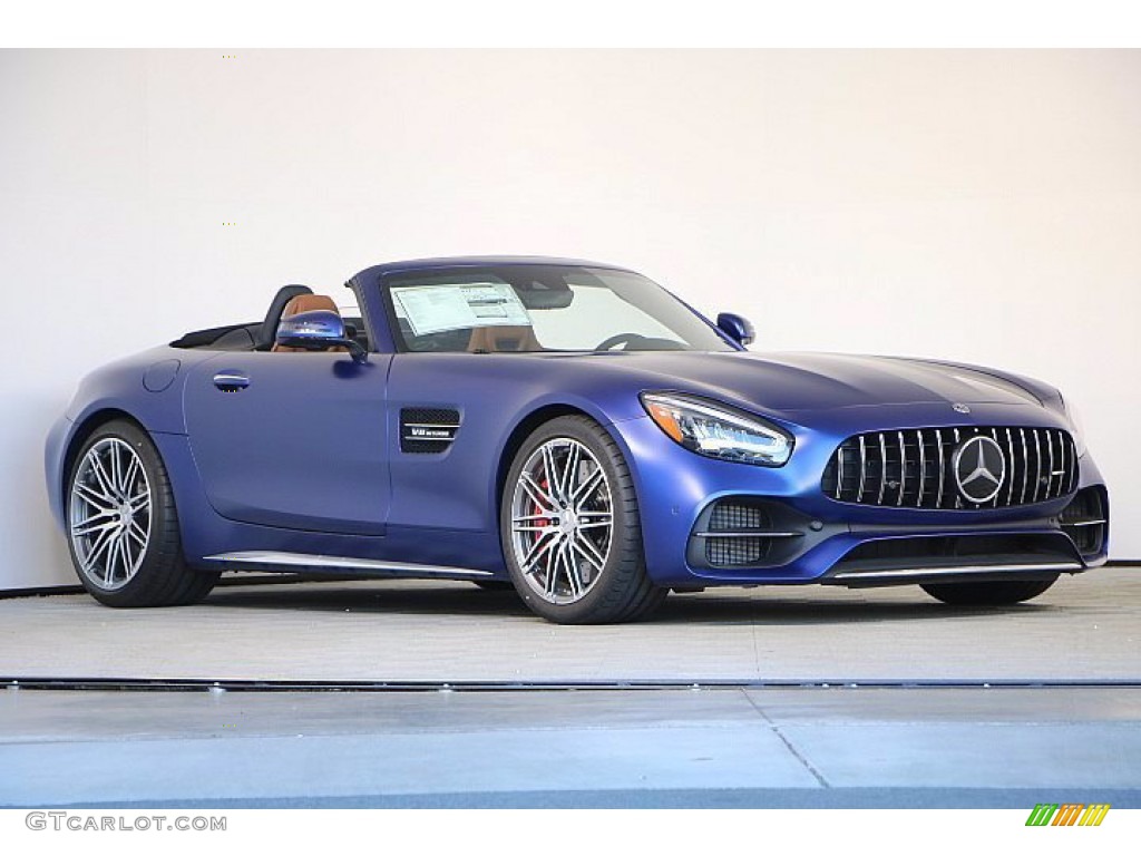 2020 AMG GT C Roadster - designo Brilliant Blue Magno (Matte) / Saddle Brown photo #2