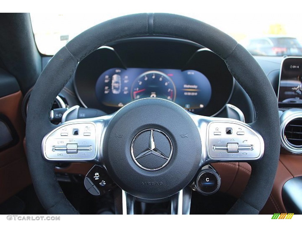 2020 Mercedes-Benz AMG GT C Roadster Saddle Brown Steering Wheel Photo #139734726