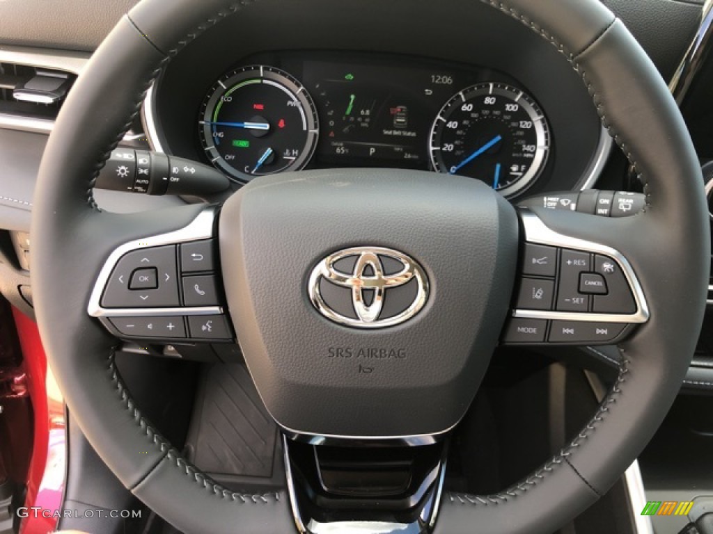 2021 Toyota Highlander Hybrid XLE AWD Black Steering Wheel Photo #139735173