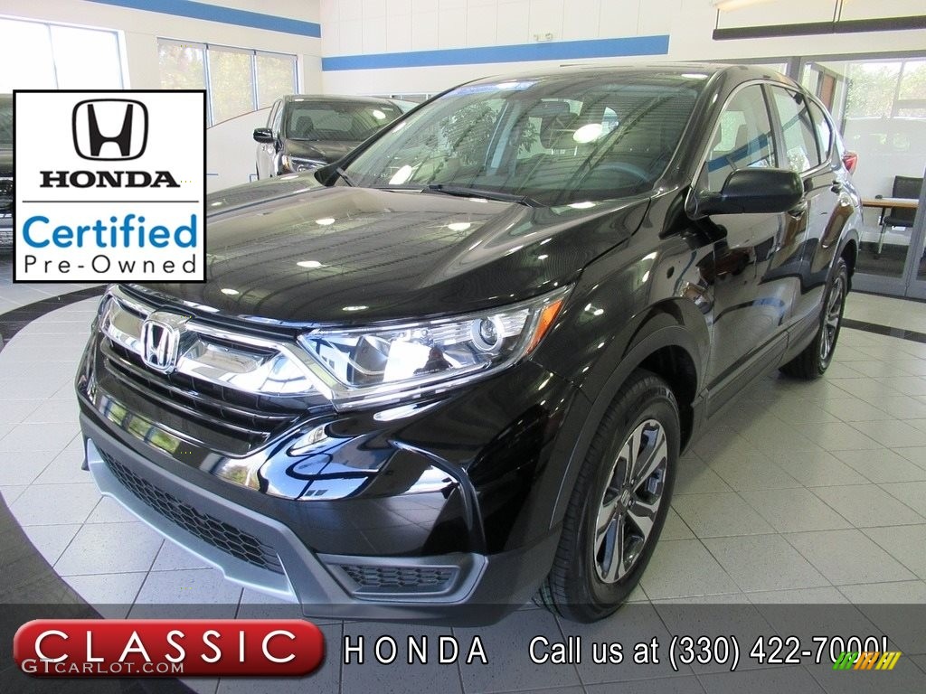 2018 CR-V LX AWD - Crystal Black Pearl / Black photo #1