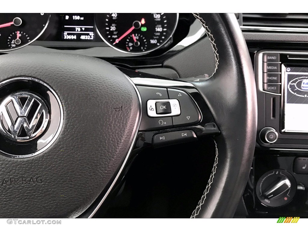 2016 Volkswagen Jetta Sport Black/Ceramique Steering Wheel Photo #139743428