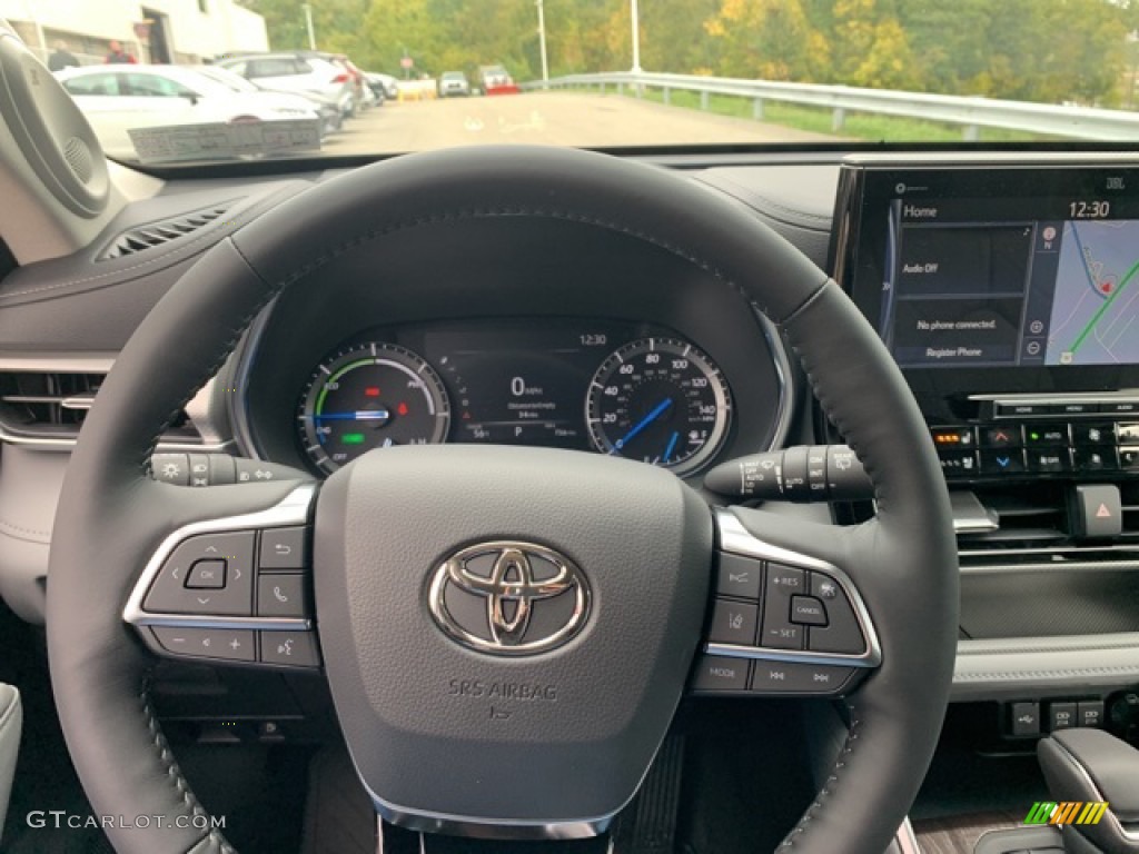 2021 Toyota Highlander Hybrid Platinum AWD Graphite Steering Wheel Photo #139751771