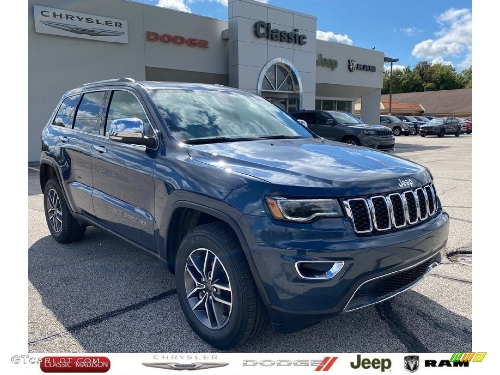 2021 Grand Cherokee Limited 4x4 - Slate Blue Pearl / Light Frost Beige/Black photo #1