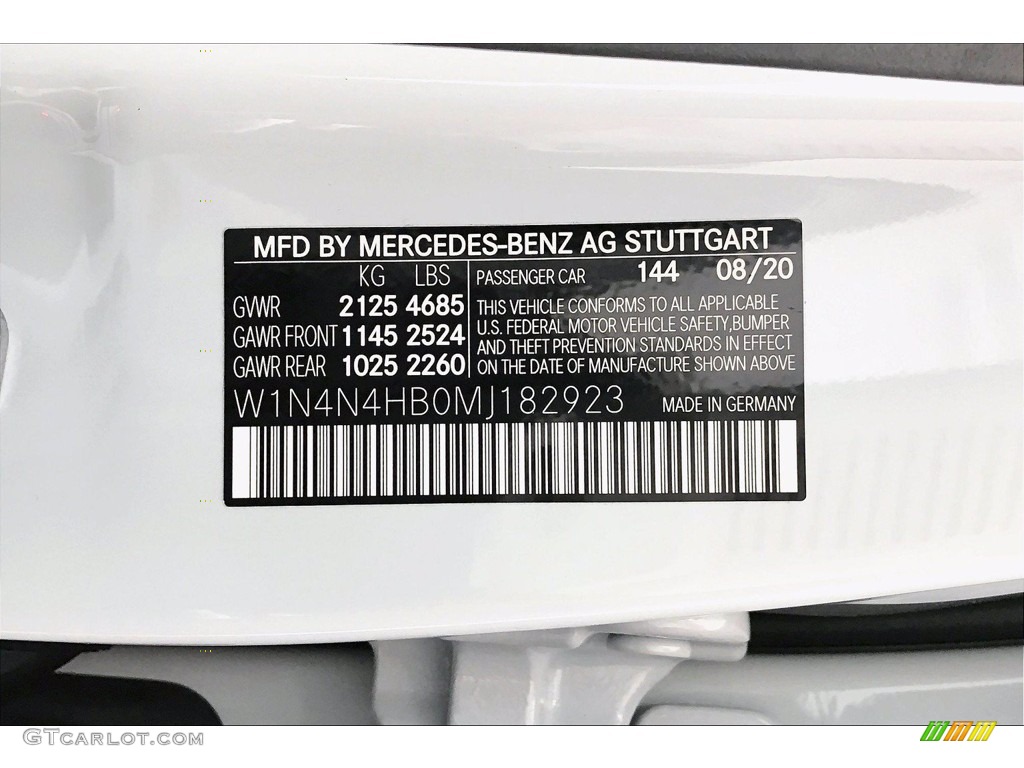 2021 GLA Color Code 144 for Digital White Metallic Photo #139753757