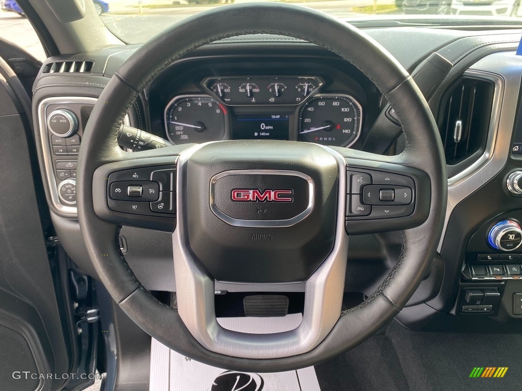 2020 GMC Sierra 1500 SLE Crew Cab 4WD Jet Black Steering Wheel Photo #139756592