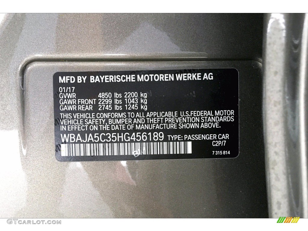 2017 5 Series Color Code C2P for Atlas Cedar Metallic Photo #139759318