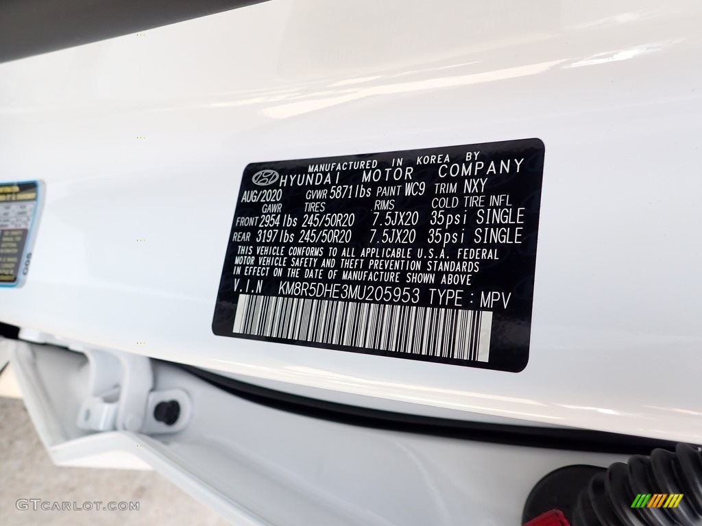2021 Hyundai Palisade Limited AWD Color Code Photos