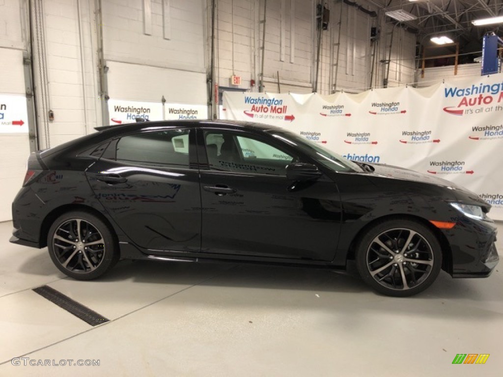 2020 Civic Sport Hatchback - Crystal Black Pearl / Black photo #4