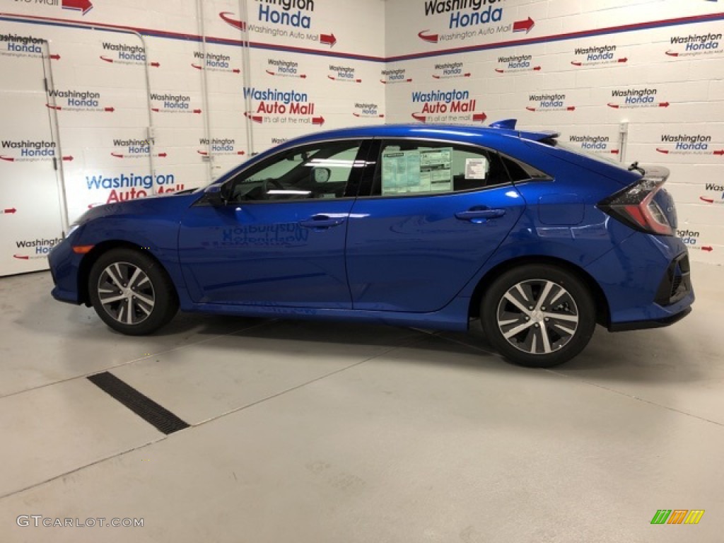 2020 Civic LX Hatchback - Aegean Blue Metallic / Black photo #2