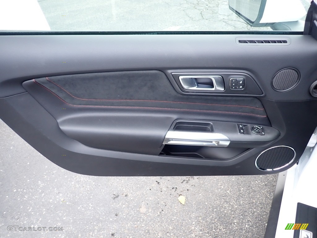 2020 Ford Mustang California Special Fastback CS Ebony w/Miko Suede Inserts Door Panel Photo #139765426