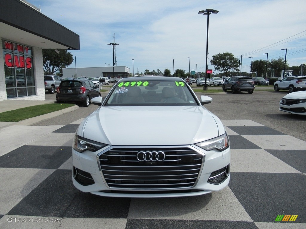 2019 A6 3.0 TFSI Premium Plus quattro - Glacier White Metallic / Pearl Beige photo #2
