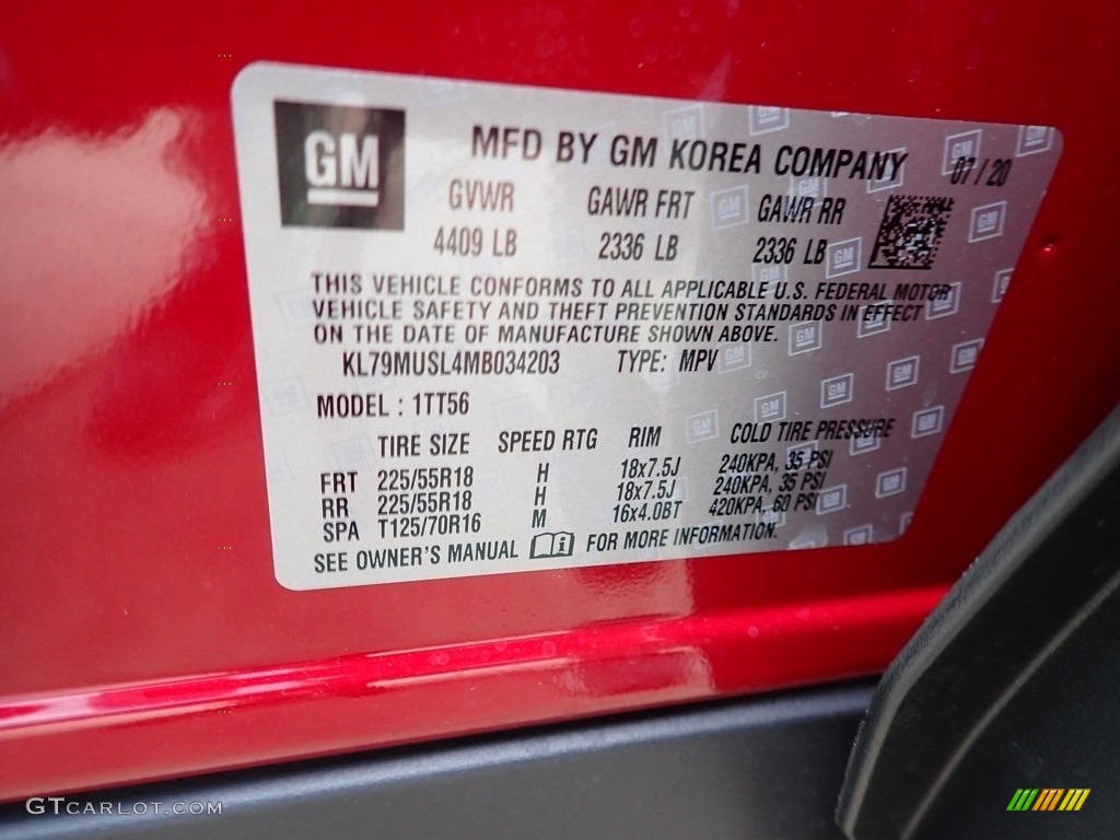 2021 TrailBlazer RS AWD - Scarlet Red Metallic / Jet Black photo #17