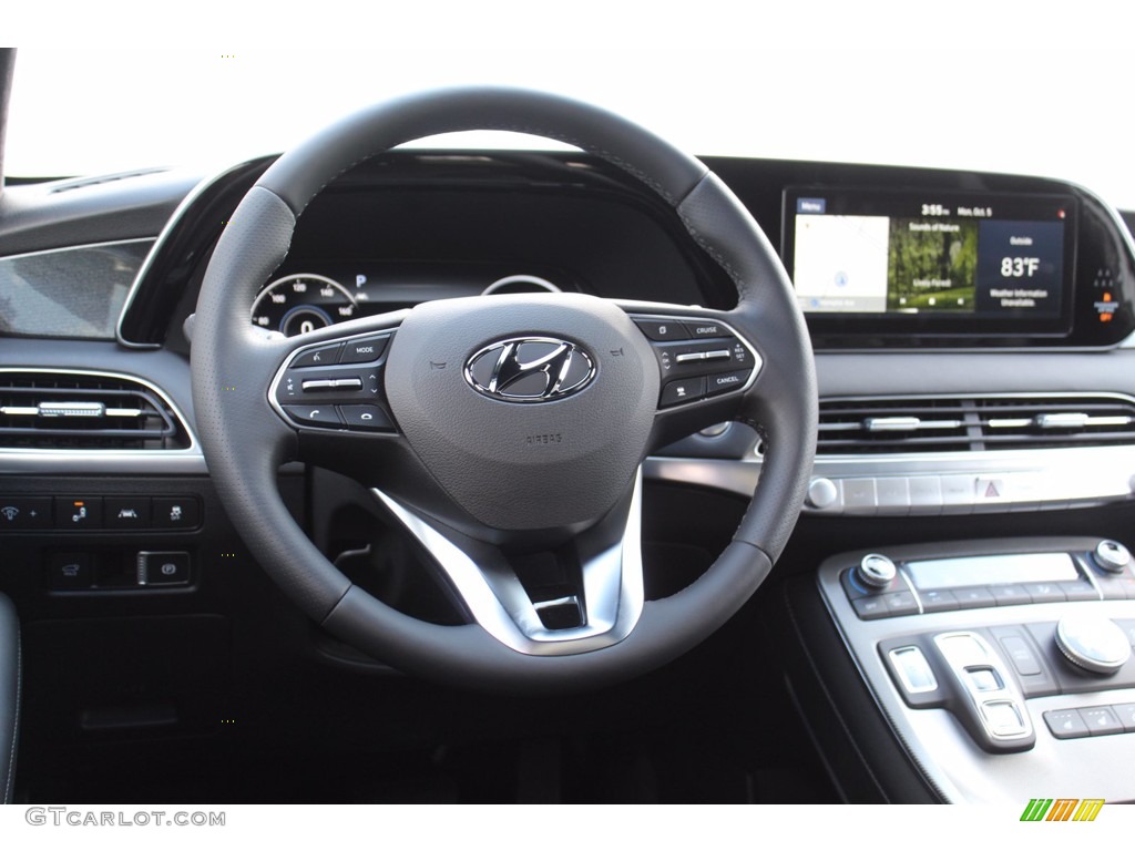 2021 Hyundai Palisade Calligraphy AWD Black Steering Wheel Photo #139772806