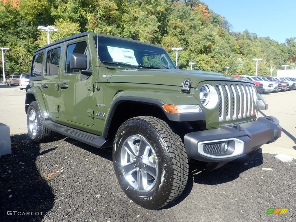 Sarge Green 2021 Jeep Wrangler Unlimited Sahara 4x4 Exterior Photo #139774023