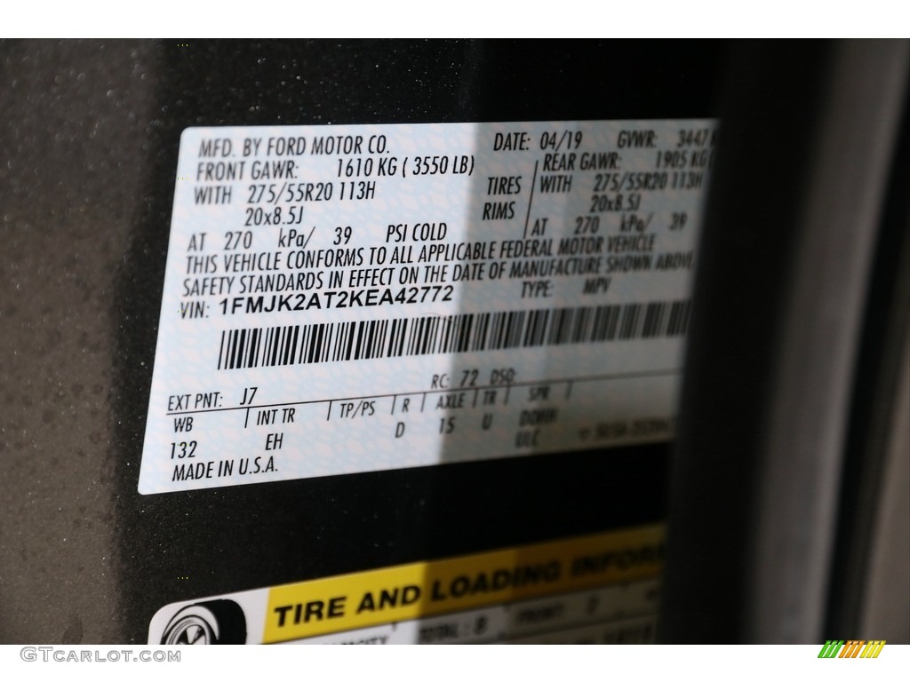 2019 Expedition Color Code J7 for Magnetic Metallic Photo #139775229