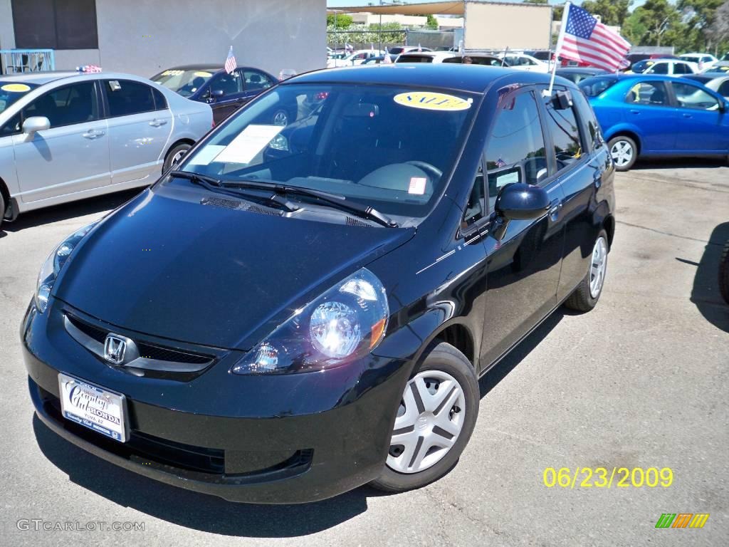 2008 Fit Hatchback - Nighthawk Black Pearl / Black/Grey photo #1