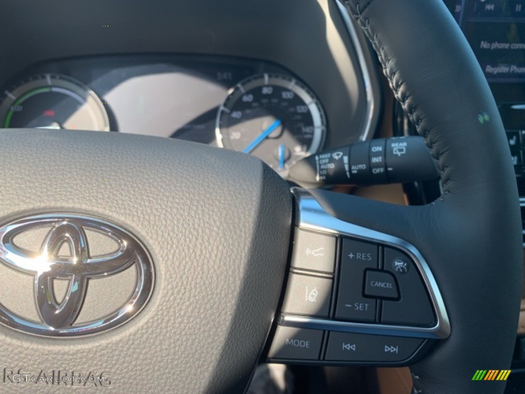 2021 Toyota Highlander Hybrid Platinum AWD Glazed Caramel Steering Wheel Photo #139782072