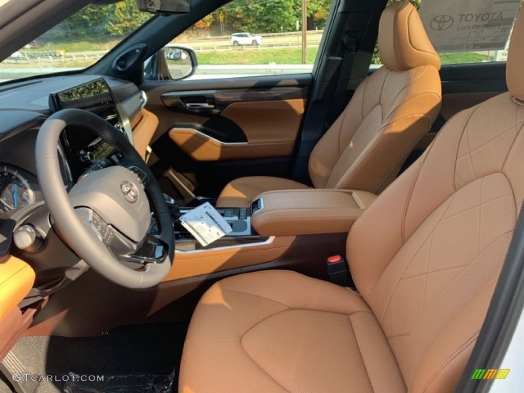 Glazed Caramel Interior 2021 Toyota Highlander Hybrid Platinum AWD Photo #139782274