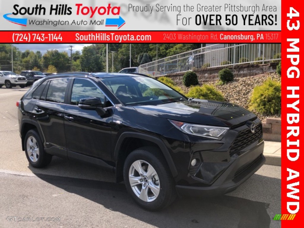 2021 RAV4 XLE AWD Hybrid - Midnight Black Metallic / Black photo #1