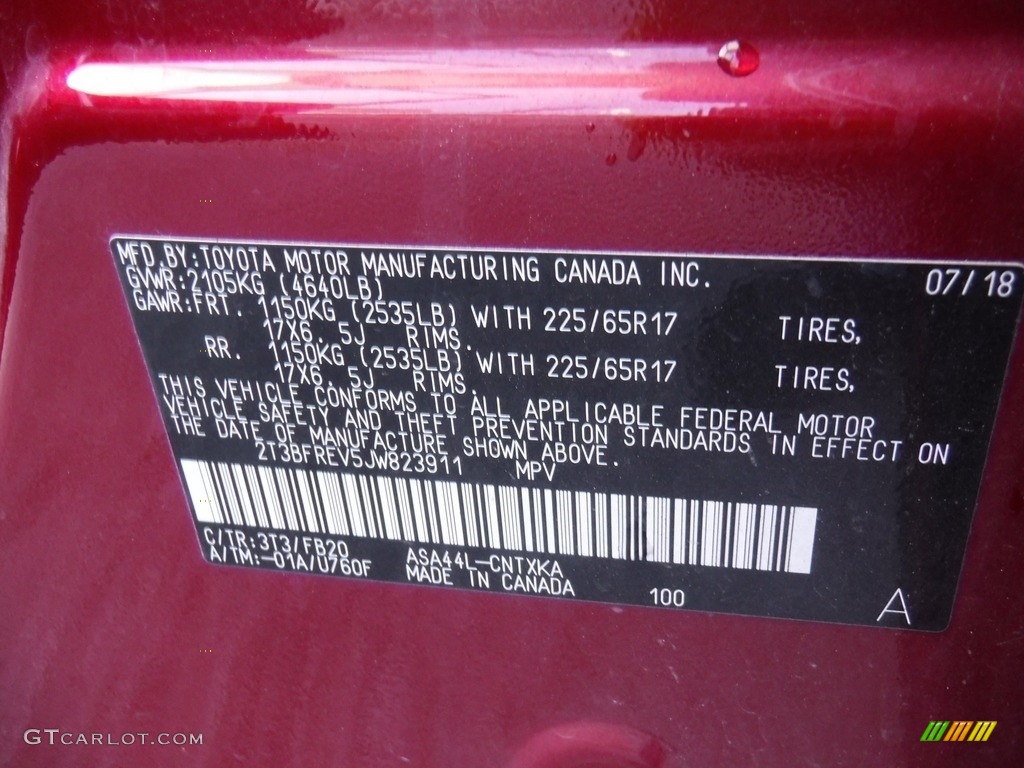 2018 RAV4 LE AWD - Ruby Flare Pearl / Black photo #27