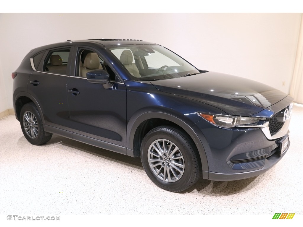 2017 CX-5 Touring AWD - Deep Crystal Blue Mica / Parchment photo #1