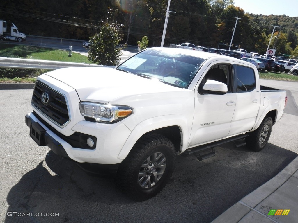 2017 Tacoma SR5 Double Cab 4x4 - Super White / Cement Gray photo #14